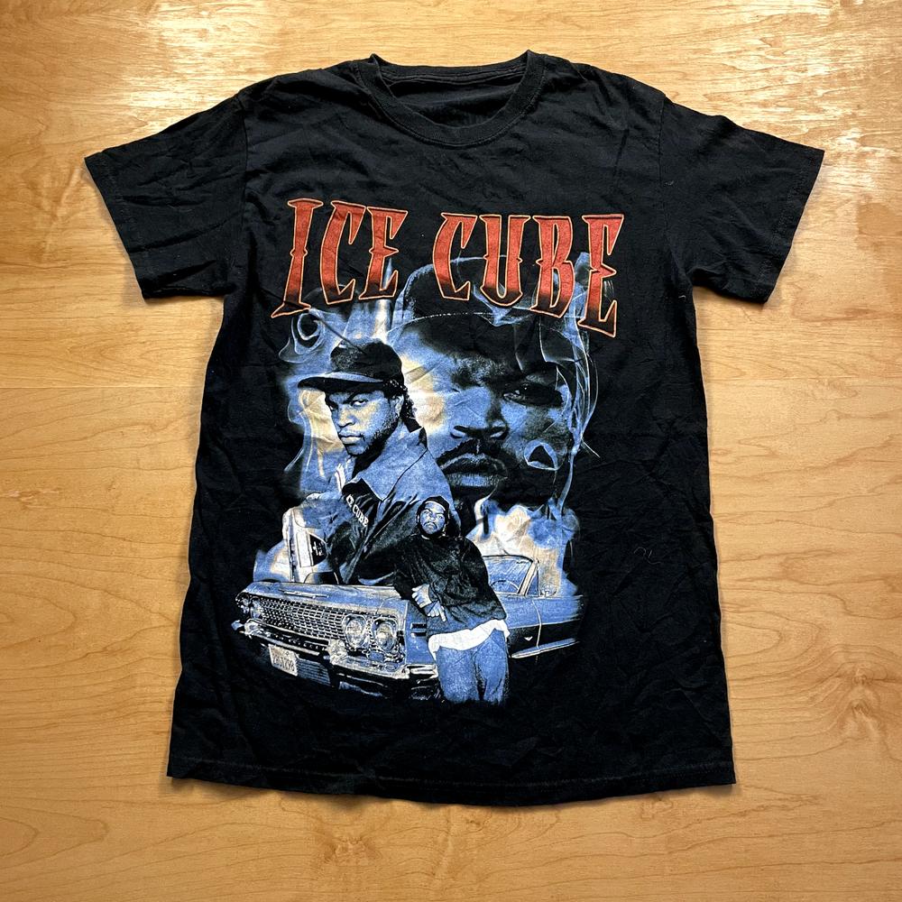 Ice Cube Rap Music Black Small Short Sleeve Graphic T-shirt S