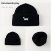 Fashion Cartoon Puppy Baby Winter Hat Knitted Embroidered Infant Toddler Beanie Solid Color Thickened Baby Cap Boys Girls