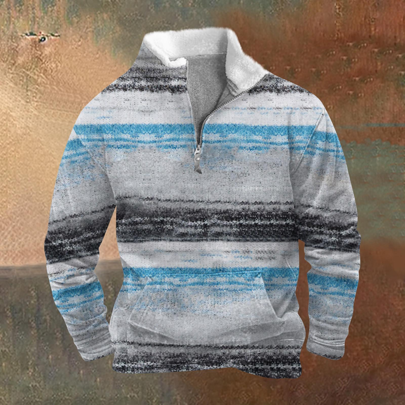 

Весенняя и мужская толстовка с воротником-стойкой — это повседневные свитера для активного отдыха, топы XL небесно-голубой