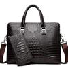 Men's Fashionable Crocodile Pattern Crossbody Handbag and Briefcase