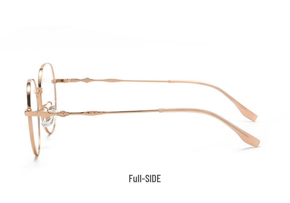 2023 Korean Style Ultra-light Titanium Round Glasses with Exquisite Crotone Temple