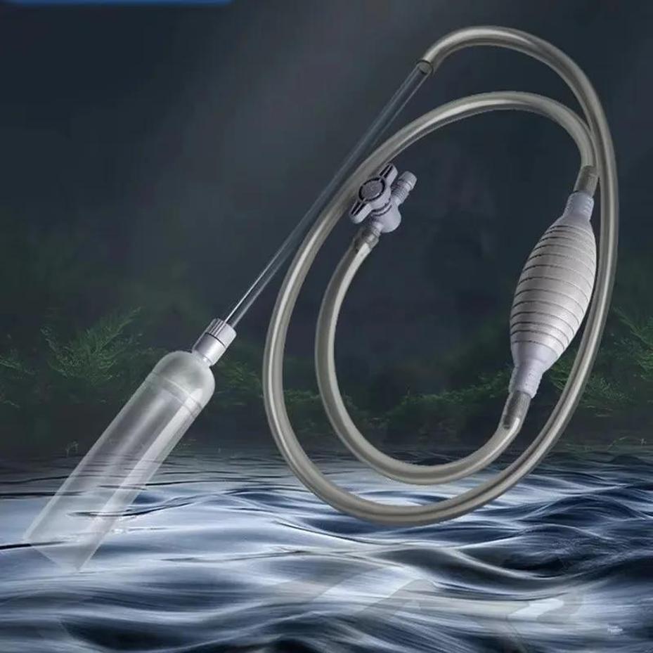 2.6m Aquarium Manual Water Changer Fish Tank Air Pump Cleaning Tools Handheld Aquarium Cleaner Vacuum Siphon Pump Pet Products