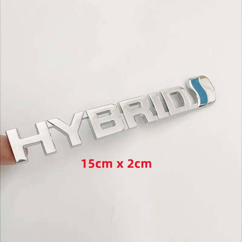 

New 3D Metal HYBRID Logo Side Fender Rear Trunk Emblem Badge Car Sticker Decals For Toyota Prius Camry Crown Auris Rav4s TRD