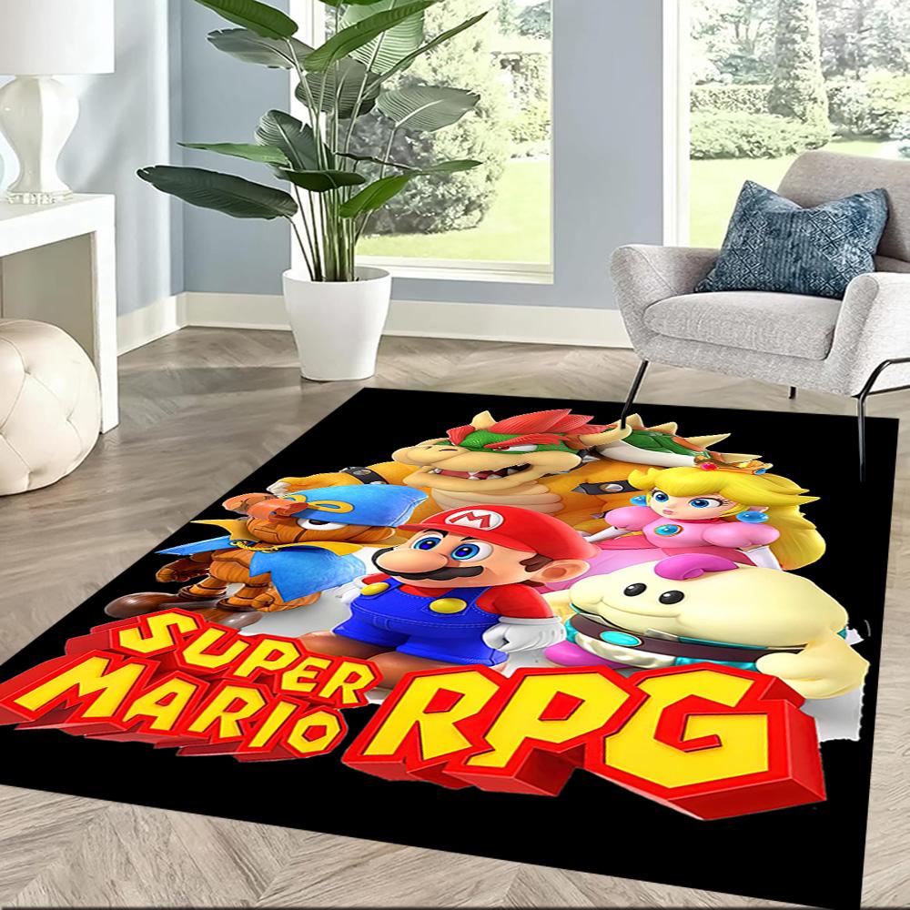 Super Mario Party Fun Square rugs are a great choice for living rooms, bedrooms, home décor, and as gifts.