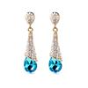 Women's Teardrop Crystal Bridal Earrings in Red