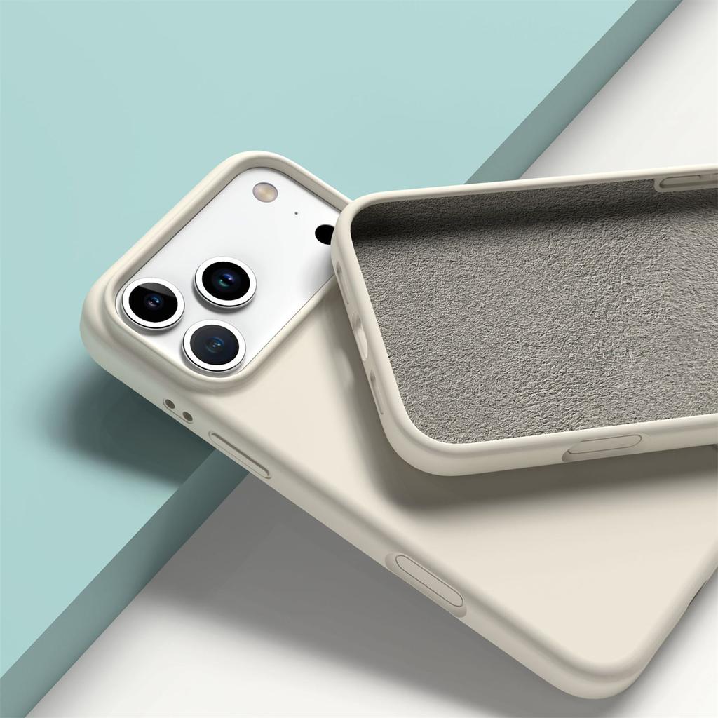 Soft Touch Liquid Silicone Case for iPhone 17 Series - Anti-Scratch Protective Cover with Colorful Flowing Light & AI Button