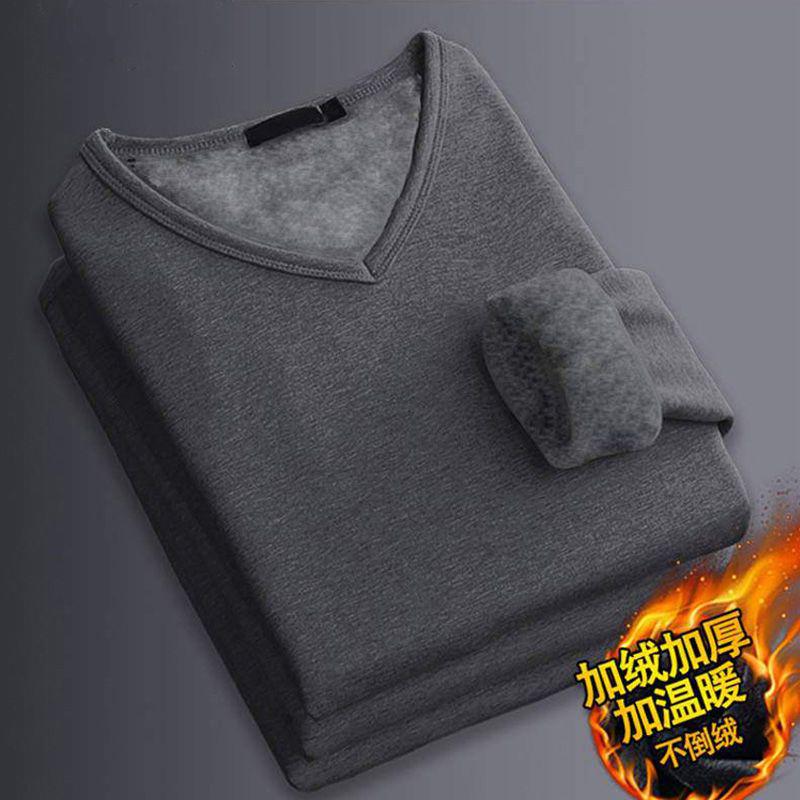 Clearance Velvet Thickened Base Layer Slimming Warm Long-Sleeve T-shirt for Men