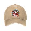 Merry Christmas  Santa Reindeer SnowUnisex Holiday Design Washed Baseball Cap Outdoor For Womens Unisex FeUnisex