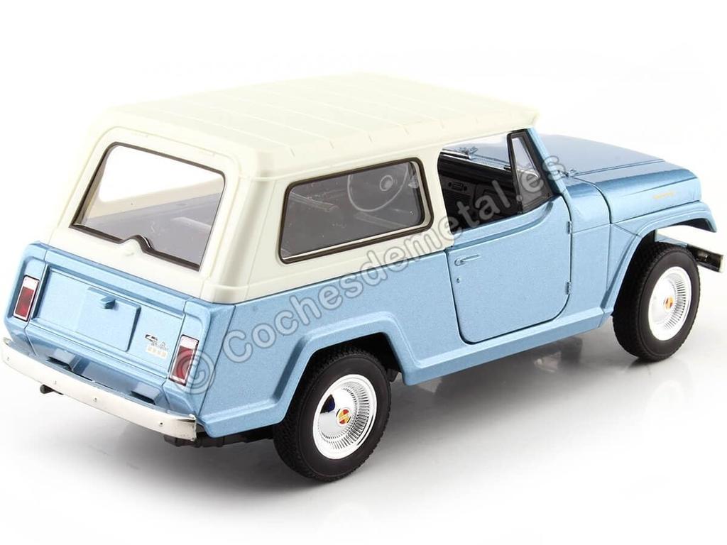 Welly Jeep scale miniature Jeep Jeepster Commando Station Wagon 1/24 (Blue)