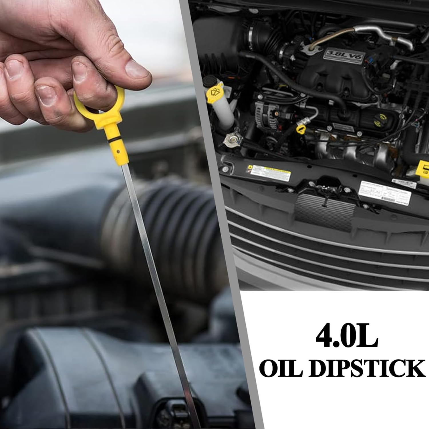 Engine Oil Level Dipstick Indicator Compatible for Chrysler Town and Country 2008-10, Pacifica 2007-08, Dodge Grand Caravan 2008-10 Nitro 2007-11