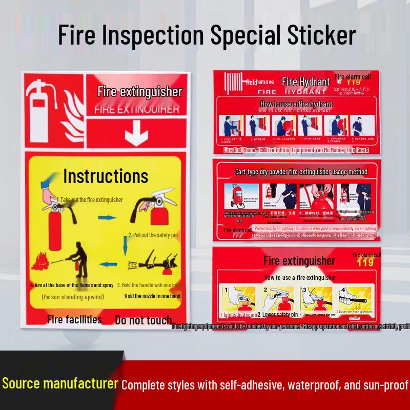 Fire Extinguisher & Hydrant Instruction Sign