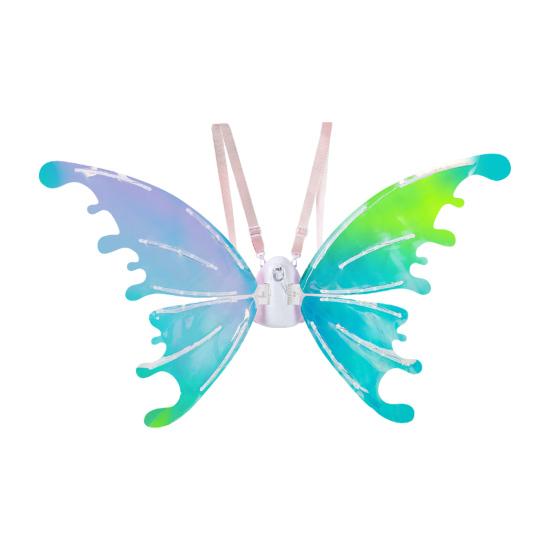 Elektrische Feen-Schmetterlingsflügel mit LED-Lichtern Leuchtende Regenbogenflügel für Mädchen Frauen Rollenspielkostüm für Party Weihnachten