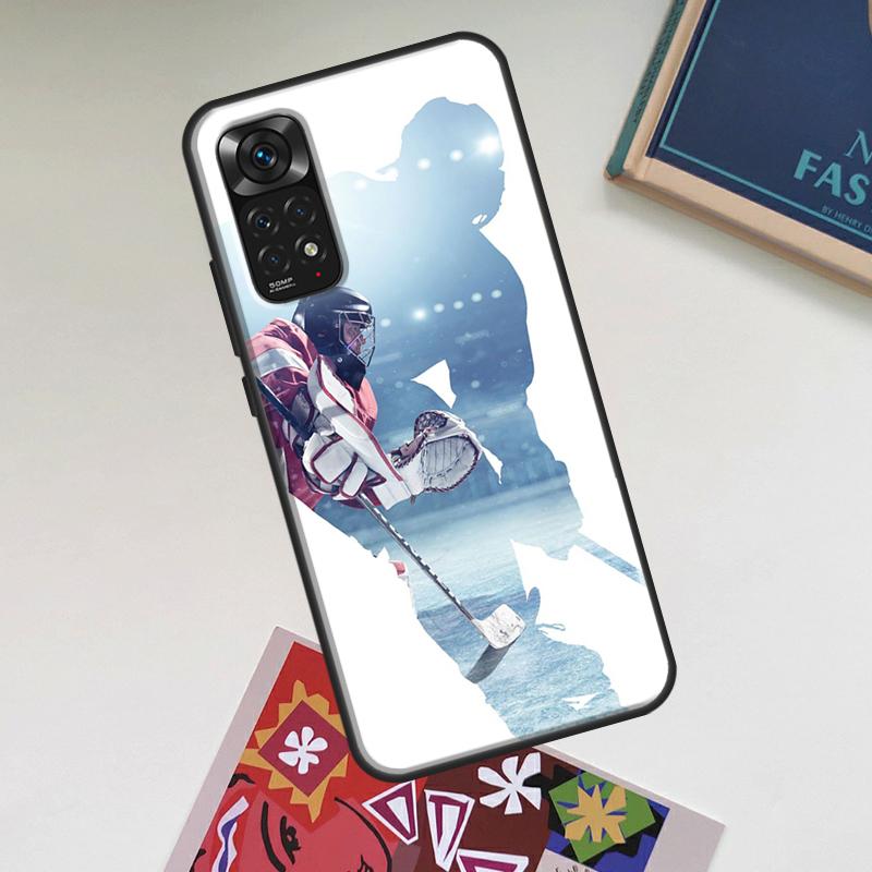 Ice Hockey Player Case For Xiaomi Redmi Note 14 Pro 13 12 11 10 15 Pro Plus Redmi 15C 13C 12C 10C 14C 15 Cover