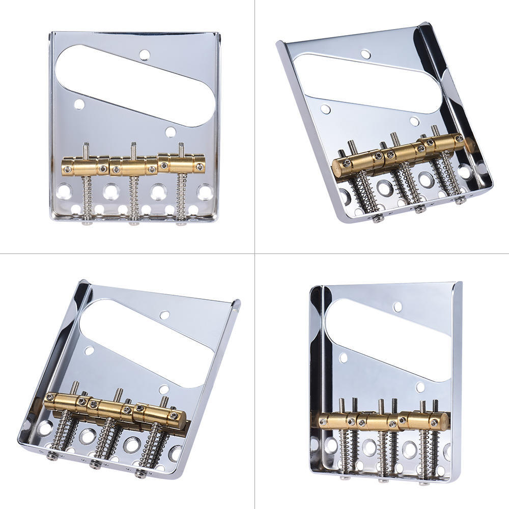 3 Messing Zadel Asbak Brug Staartstuk Verchroomd Vervanging voor F TL Elektrische Gitaar Vervangingsonderdeel met Schroeven