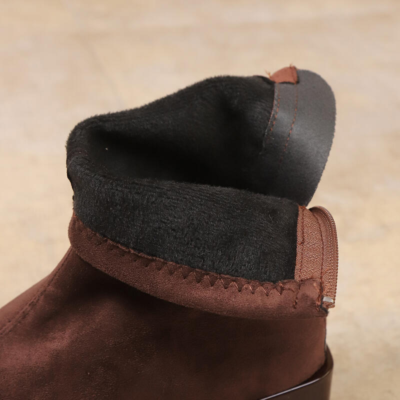 Vintage Patent Leather Pointed Toe Thick Heel Ankle Boots Women  Autumn  Elastic Suede Short Boots Woman's Winter Shoes