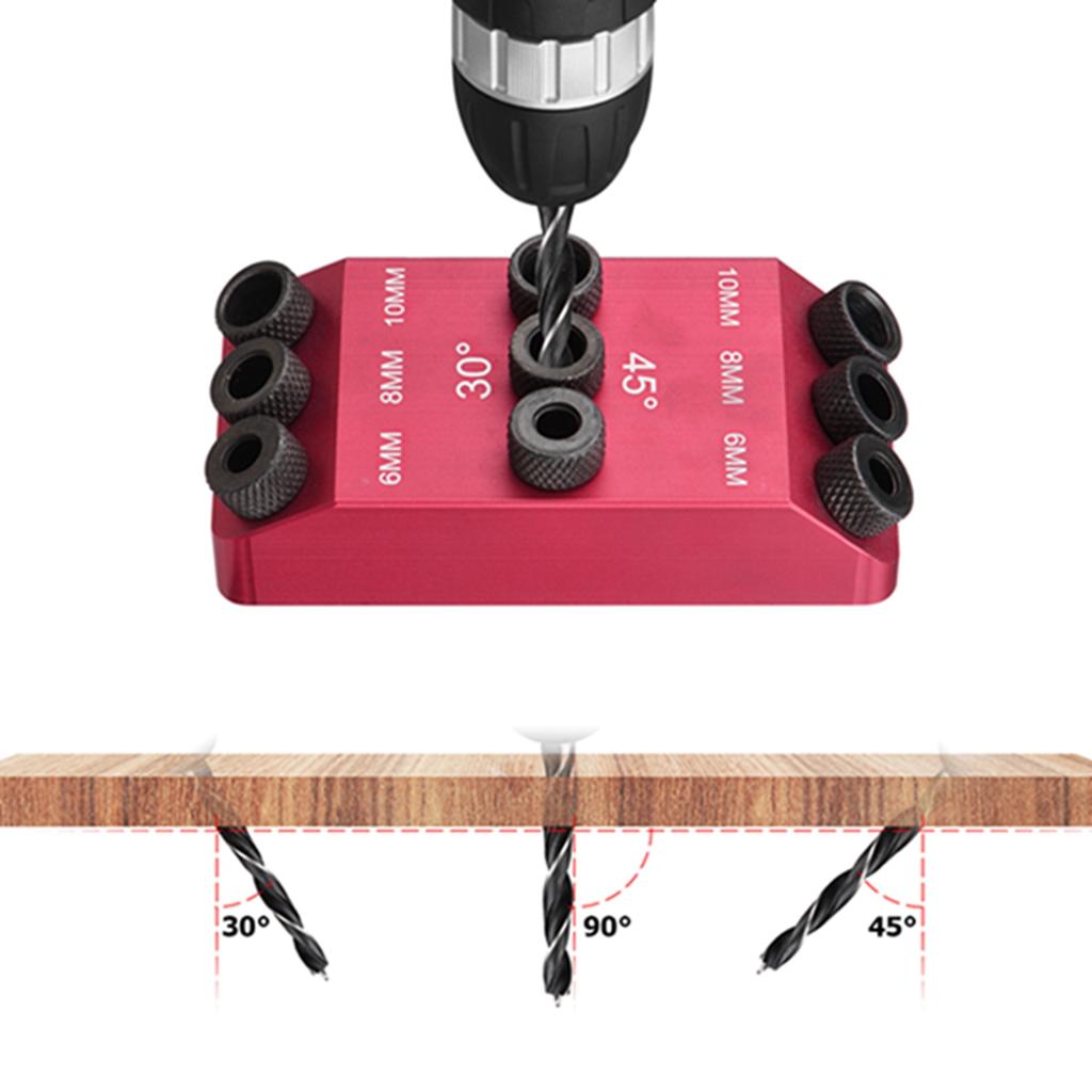 30 Degrees 45 Degrees 90 Degrees  Guide Jig Drill Guide Pocket Hole Jig 30 45 90 Degree Multi Angle Positioner for