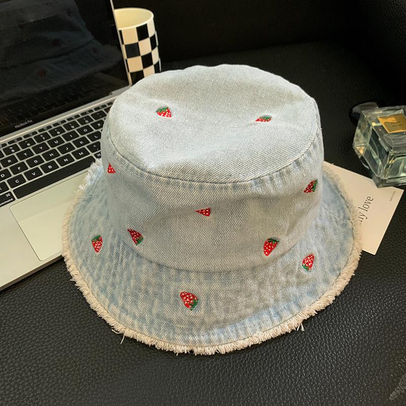 Denim Embellished Floral Fishing Hat For Comfortable Spring Wear For Everyone
