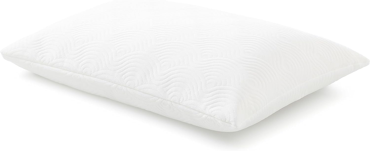 

Tempur Ease Hug Pillow, approximately 63cm wide x 43cm deep, white, medium firmness, for back, side, and stomach sleepers, 3-year manufacturer s