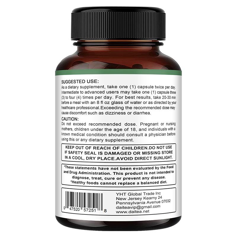 Daitea Cholesterin Gesundheit Kapseln, Berberin, Mariendistel, Knoblauch, Artischocke, 1500mg, 120 Kapseln