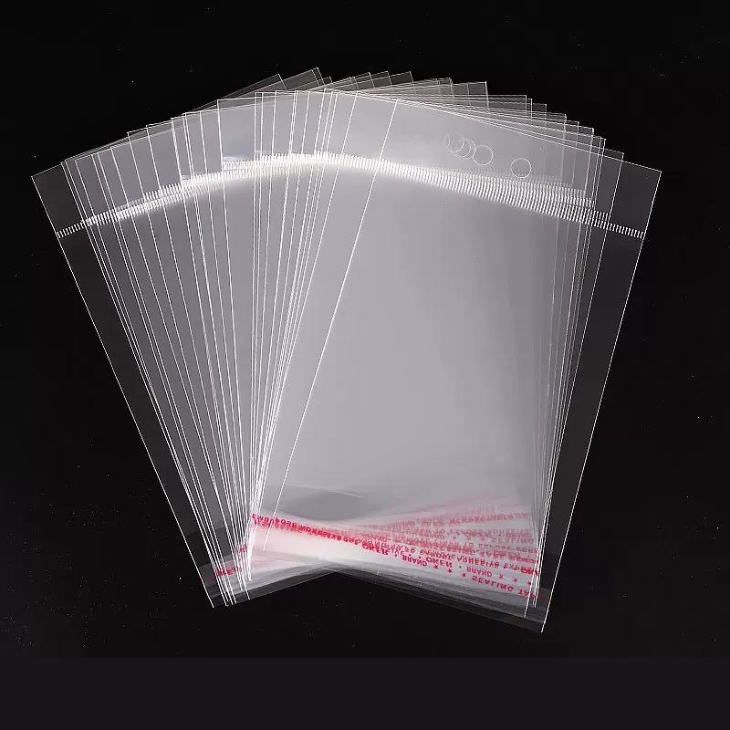 100pcs OPP Self-adhesive Bag Plastic Transparent Jewelry Packaging Bag Suitable for Earrings Ear Pendant Necklaces Jewelry Display Dustproof Bag