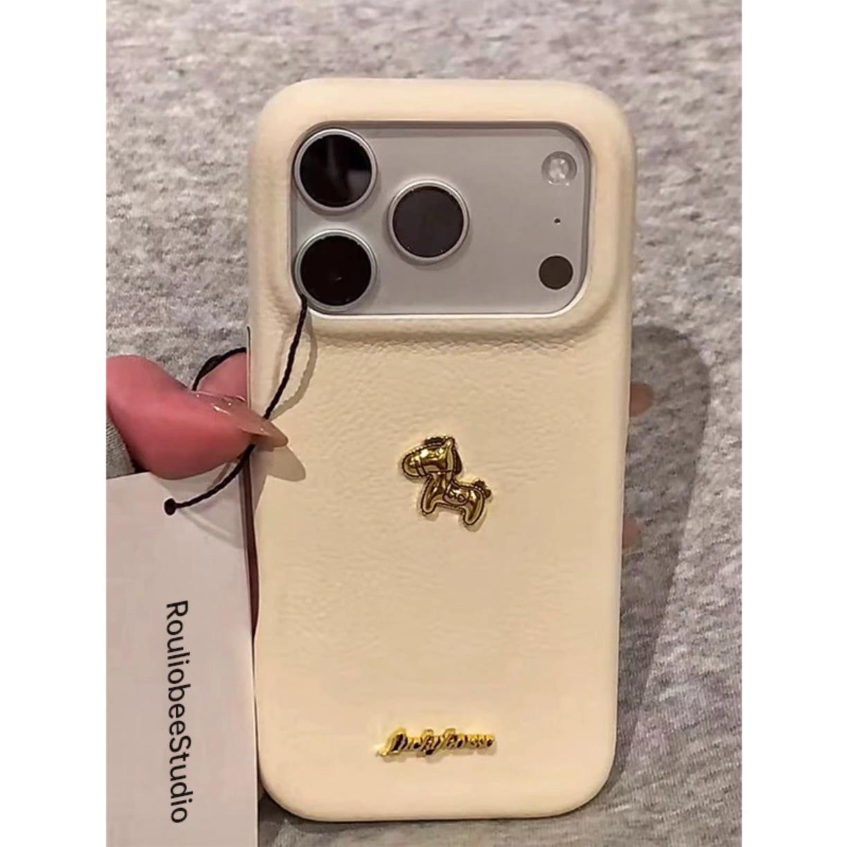 

White Gold Horse English Apple 17ProMax/16Pro Drop-proof 15Pro Full Coverage 13Pro Phone Case 14Pro Cover Huawei Mate 60 Pro