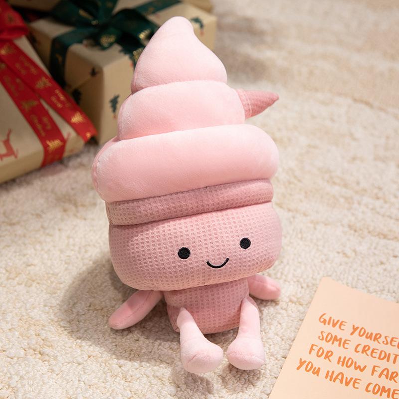

Cartoon Simulated Ice Cream Doll Ice Cream Pillow Plush Toy Doll Cone Children s Gift Ornament Doll 25cm 0.17kg