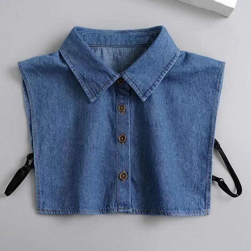 Damen Spitze Abnehmbarer Kragen Vintage Einfarbig Falscher Kragen Revers Bluse Top Verstellbar Frauen Damen Falscher Blusenkragen