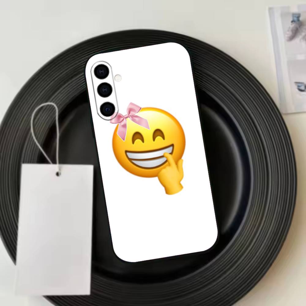 spring emojis Phone Case Black Silicone Soft For Samsung Galaxy A73,A72,A71,A70,A53,A52,A51