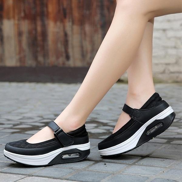 

Женская модная обувь больших размеров на воздушной подушке с белой воздухопроницаемостью для добавления спортивной повседневной обуви 41 черный белый