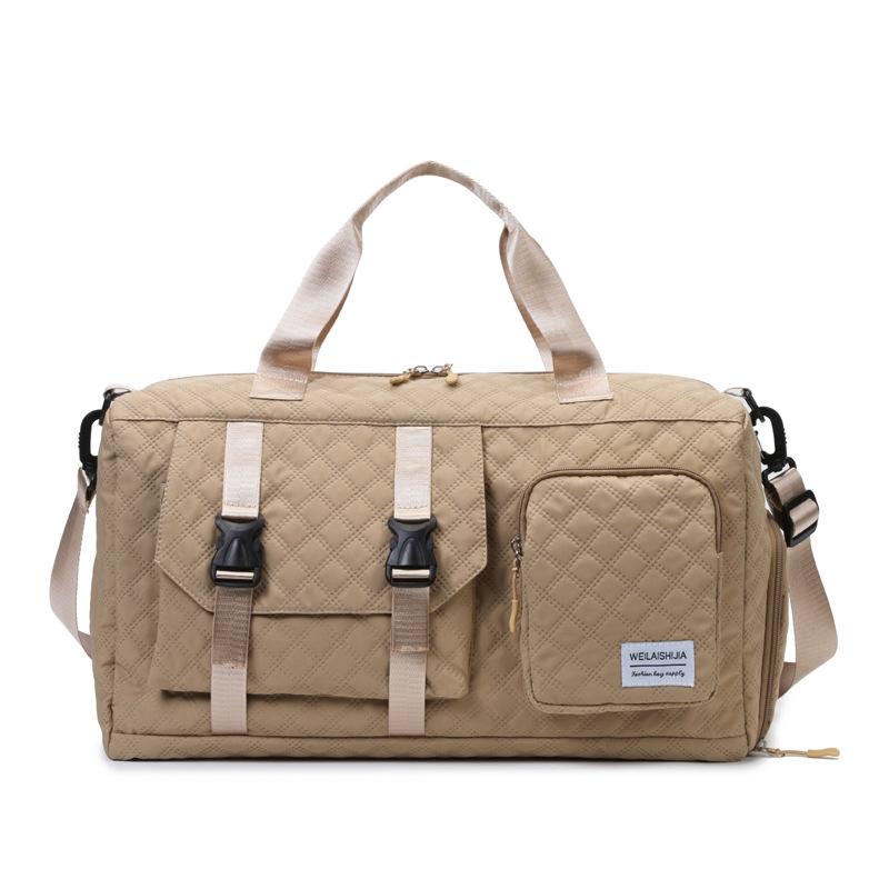 New fashion travel bag women's rhombus large-capacity handbag dry and wet separation swimming fitness bag yoga bag