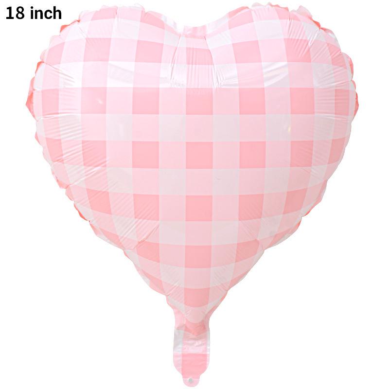 White Plaid Heart Balloon - Fresh Valentine s Day & Birthday Decor