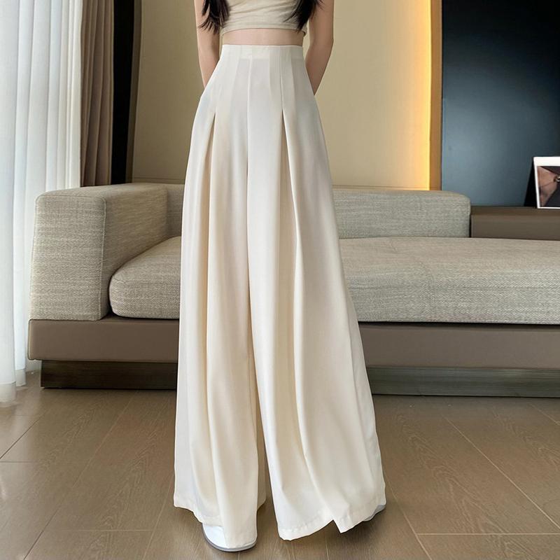 

ZANZEA женские модные однотонные свободные драпированные брюки с высокой талией 2XL бежевый