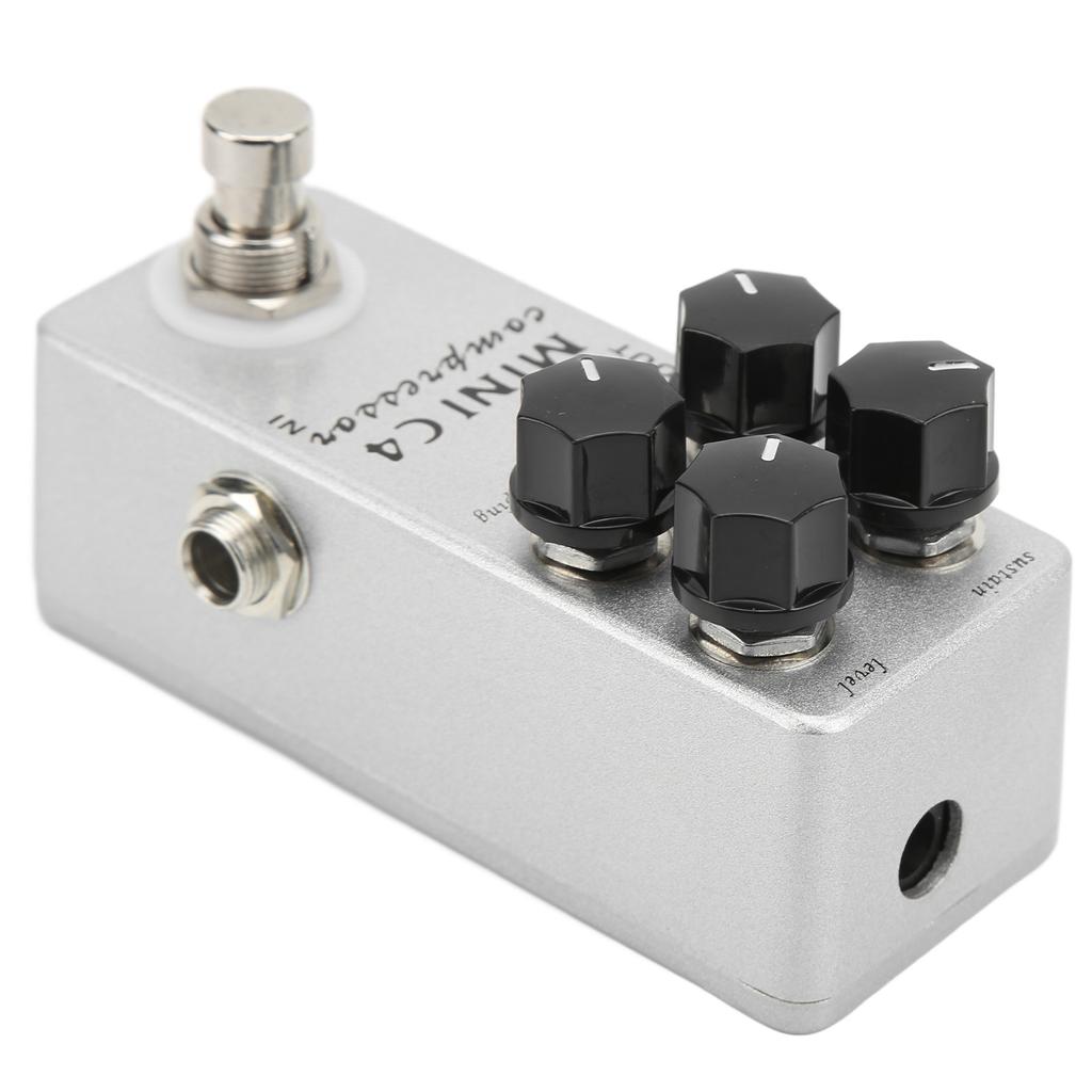 Compressor Guitar Effect Pedal Metal Silver Mini Compressors Pedals 4 Basic Controls