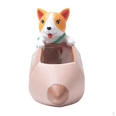 Corgi Dog Balcony Resin Flower Pots Bucket For Bedroom Living Room Type Bar