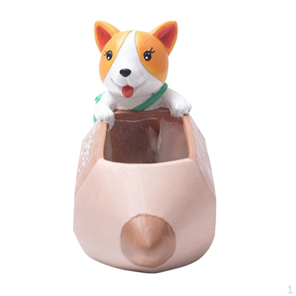 

Corgi Dog Balcony Resin Flower Pots Bucket For Bedroom Living room type bar Pencil