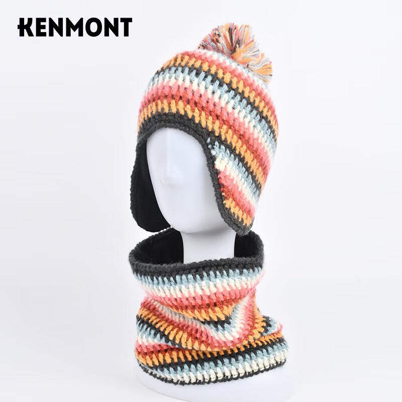 Двухслойный вязаный комплект: шапка и шарф для детей Kenmont One Size