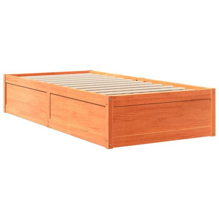 Maison Exclusive - Lit avec matelas cire marron 90x190 cm bois massif de pin