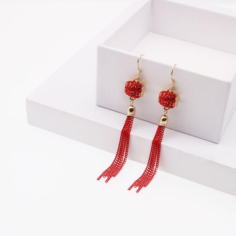 Chinese Red Series Festive Earrings: Retro National Style for New Year & Christmas Gifts