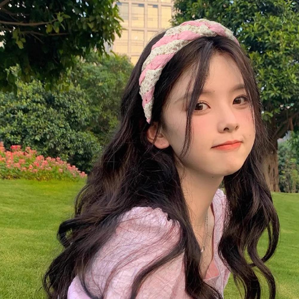 5pcs/set Lace Twist Braided Headband Versatile Temperamental Hair Hoop Hair Band Headwear Hair Accessories for Women