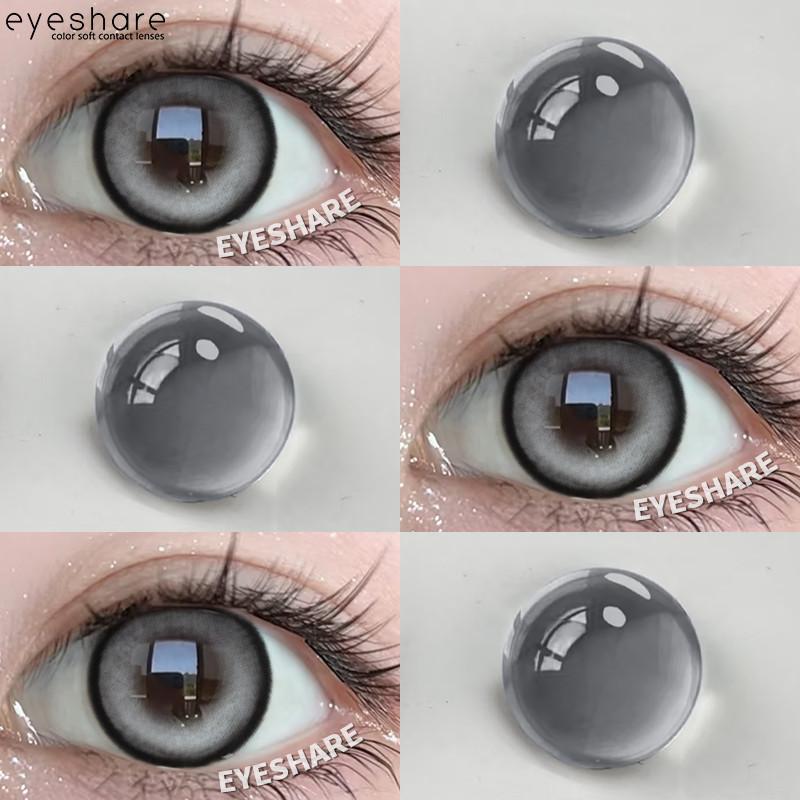 EYESHARE 1 Pair BUBBLE Gray Contact Lenses for Eyes Brown Natural Korean Softlens Beauty Eye Makeup Lens