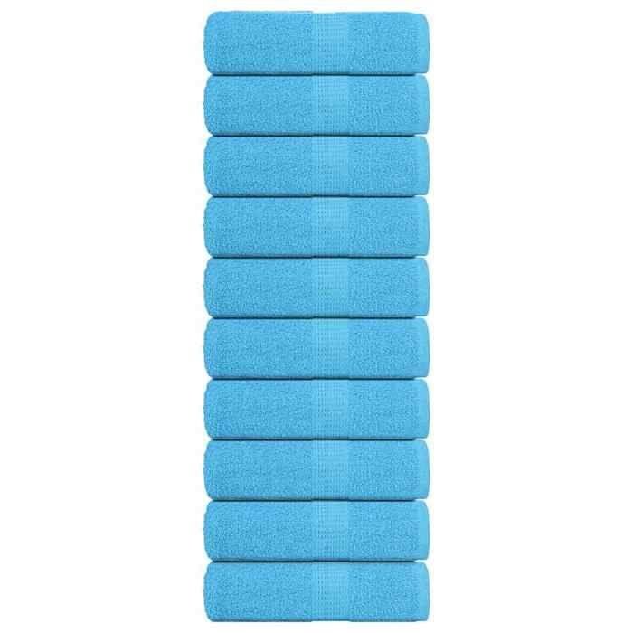 VidaXL Serviettes de toilette 10 pièces FROGN Turquoise 30 x 30 cm 100 % coton 136970