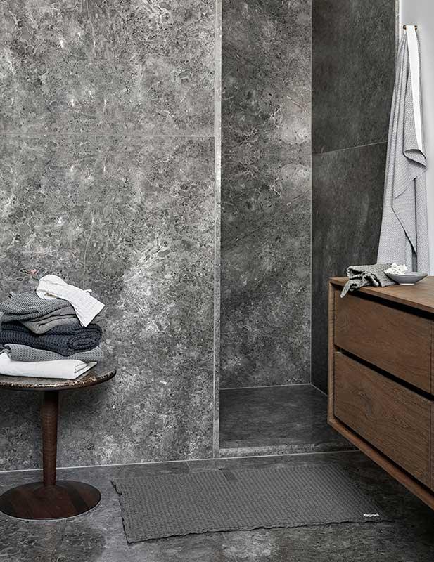 Große Badematte mit Waffelmuster - Blassrosa