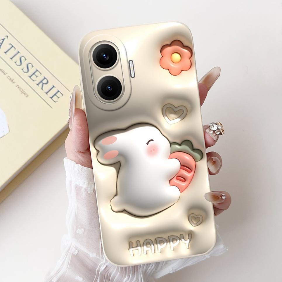 For Xiaomi Poco F7 Pro Ultra PocoF7 Poco F6 Cover Redmi Xiaomi Turbo 4 Pro Funda Flower Girly Rabbit Soft Phone Case Silicone
