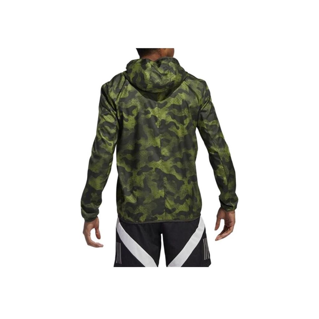 Adidas Camouflage Zip-Up Hooded Jacket Men Outerwear Green DZ2031