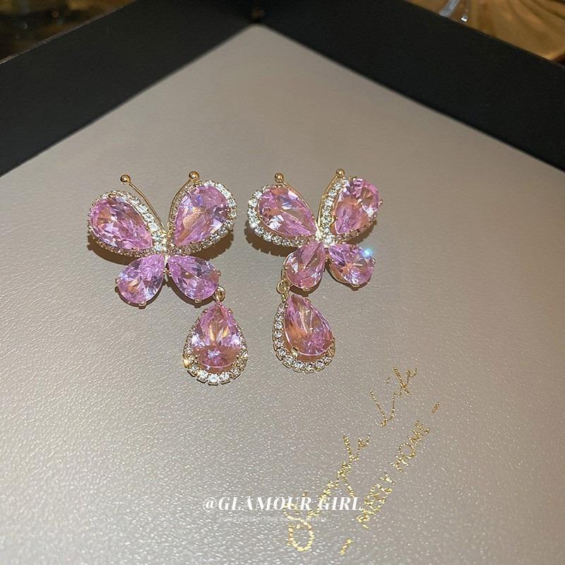 European and American Exaggerated Heavy Industry Crystal Fringed Earrings Femininity High-end Atmospheric Earrings Earrings Trendy, New Popular Models