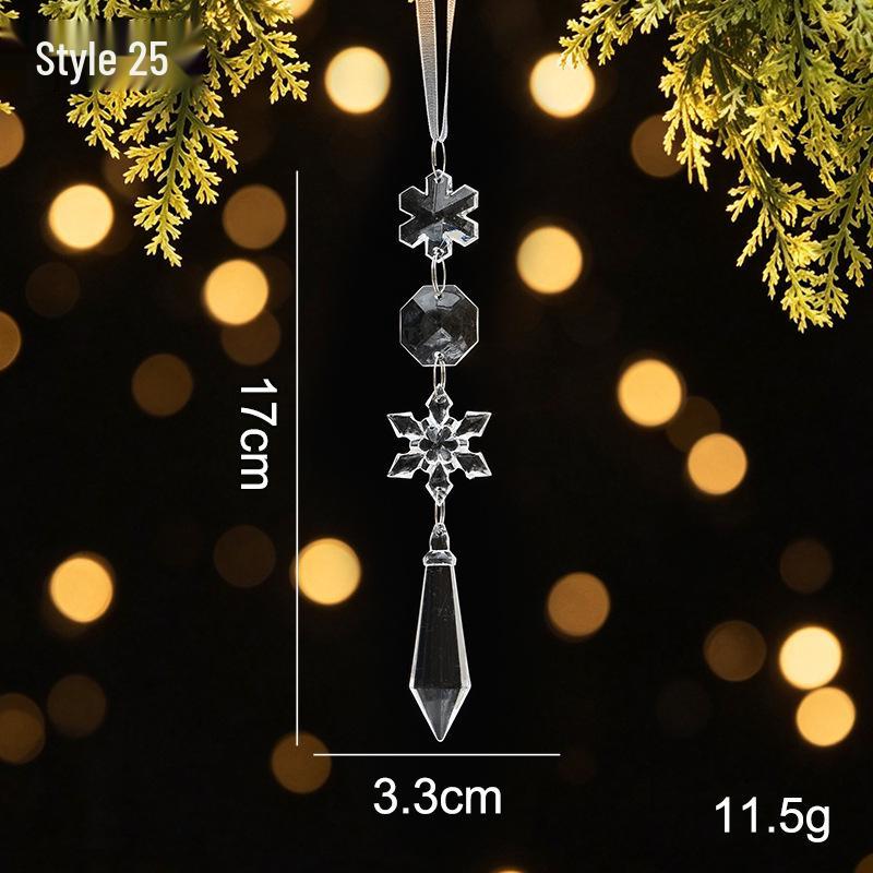 Crystal Clear Acrylic Snowflake and Icicle Christmas Tree Ornaments
