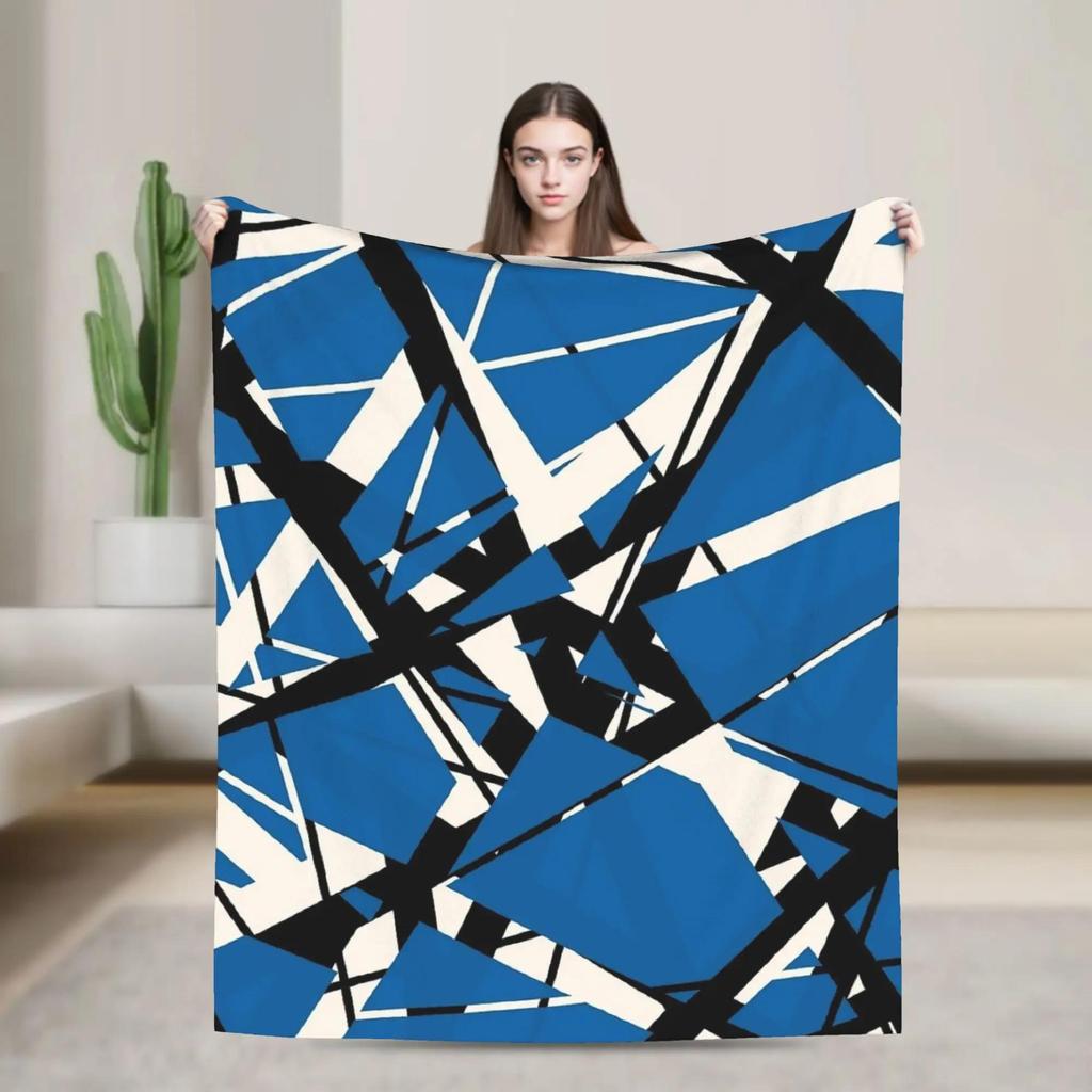 EVH Stripes Van Halen Inspired Warm Plush Throw Blanket for Kids Adults Soft Flannel Sofa Bedspread Couch Cover for Home Bedroom