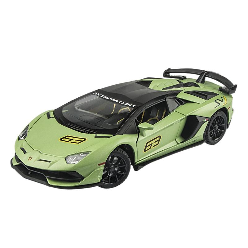 1/24 Lamborghini Aventador SVJ63 Alloy Car Diecasts & Toy Vehicles Car Model Sound and Light Pull Back Car Toys for Kids Gifts