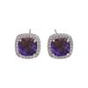 New Korean Classic Multiple Color Options Shining Dopamine-colored Zircon Square Stainless Steel Stud Earrings for Women Jewelry