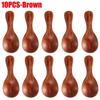 1/10Pc Short Handle Small Wooden Spoons Tea Honey Coffee Kitchen Spice Condiment Salt Sugar Enduring Mini Baby Spoon Accessories4